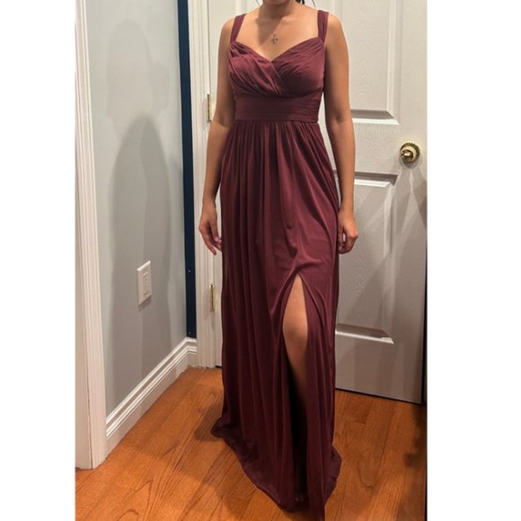 Maroon Wedding Guest Dress - Picture 1 of 5